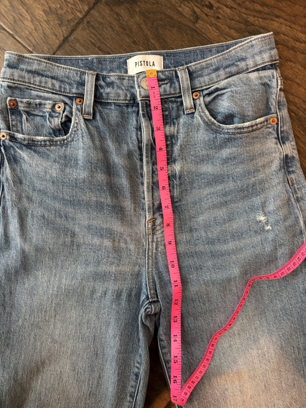 Pistola High Waisted Straight Leg Medium Wash Jeans Size 26 - Picture 13 of 13